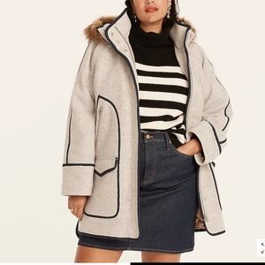 NWT * J. CREW Wool  Summit Parka in Italian Stadium-Cloth $398. - Size 10